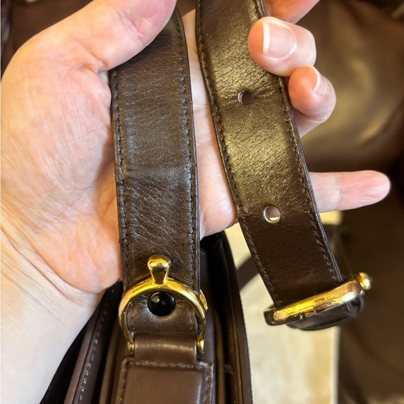 Celine triomphe Medium classique classic box brown canvas flat handbag Vintage - Picture 11 of 16